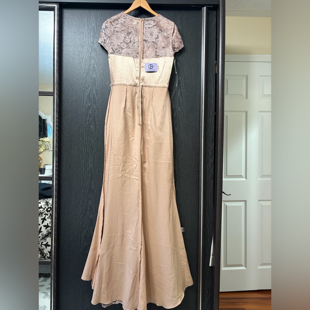 JS Collections Blush Color Lace Gown - Picture 16 of 16